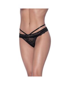 Magic Silk Ooh La Lace Peek-a-boo Cheeky Panty Black S/m
