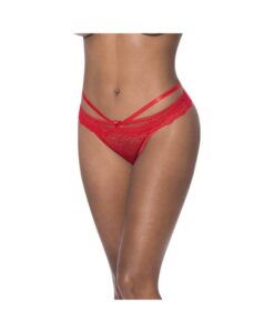 Magic Silk Ooh La Lace Peek-a-boo Cheeky Panty Red L/xl