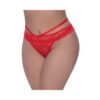 Magic Silk Ooh La Lace Peek-a-boo Cheeky Panty Red Queen Size