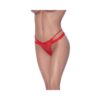 Magic Silk Ooh La Lace Cross Strap Split Crotch Tanga Red S/m