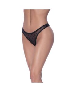 Magic Silk Love Star High Leg High Waist Micro Tanga Black S/m