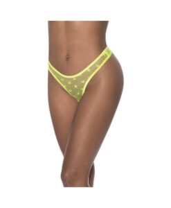 Magic Silk Love Star High Leg High Waist Micro Tanga Neon Chartreuse S/m