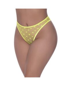 Magic Silk Love Star High Leg High Waist Micro Tanga Neon Chartreuse Queen Size