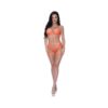 Magic Silk Rude Awakening Balconette Bra & Stirrup Thong Set Neon Orange L/xl