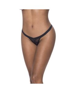 Magic Silk Rude Awakening Split Crotch Thong Black S/m