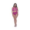 Magic Silk Berrylicious Halter & Lace Up Panty Set Raspberry Queen Size