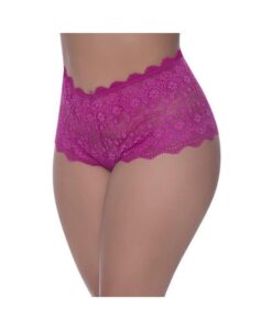 Magic Silk Berrylicious Split Crotch Lace Boyshort Raspberry Queen Size