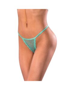 Magic Silk Soft Petals Lace Thong Aqua L/xl