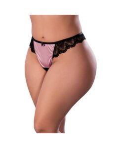 Magic Silk Sensual Desires Crotchless Thong Mauve Queen Size
