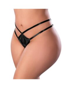 Magic Silk Liquid Onyx Crotchless Panty Black Queen Size