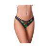 Magic Silk Hazy Dayz Crotchless Panty With Open Back Pot Leaf S/m