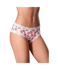 Sweet Treats Crotchless Boy Short W/wicked Sensual Care Peach Lube - White L/xl