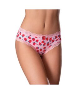 Sweet Treats Crotchless Boy Short W/wicked Sensual Care Strawberry Lube - Pink L/xl
