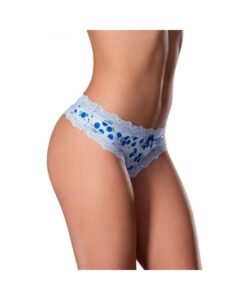 Magic Silk Sweet Treats Crotchless Thong With Lube Blueberry L/xl