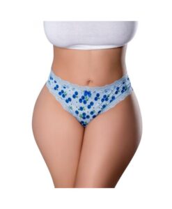 Magic Silk Sweet Treats Crotchless Thong With Lube Blueberry Queen Size