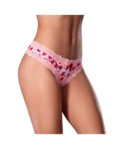 Magic Silk Sweet Treats Crotchless Thong With Lube Strawberry S/m