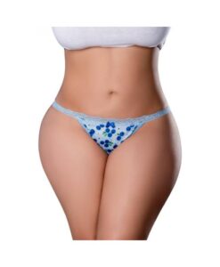 Magic Silk Sweet Treats Split Back & Crotchless Panty With Lube Blueberry Queen Size