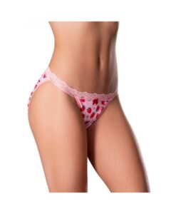 Magic Silk Sweet Treats Split Back & Crotchless Panty With Lube Strawberry S/m