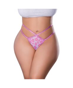 Magic Silk Daisy Split Crotch Thong Daisy Print Queen Size