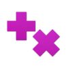 Pastease Plus X: Neon Purple Cross Nipple Pasties