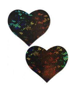 Pastease Love Shattered Glass Disco Ball Black Heart Nipple Pasties