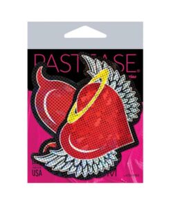 Pastease Angel & Devil Glitter Heart - Red O/s