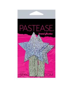 Pastease Tassel Pasties: Black Glitter Star Pastease With Long Fringe Nipple Pasties