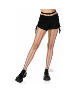 Neon Rainbow Stripe Pantyhose Os