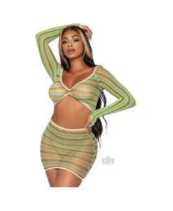 Zig Zag Net Gauntlet Set 2pc Os Grn