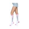 Pussycat Knee Highs Os White/pink