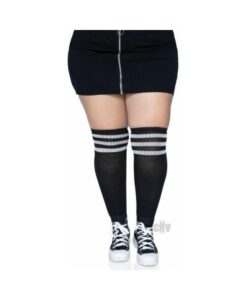 Over The Knee Athl Socks 1x/2x Blk/wht