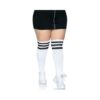 Over The Knee Athl Socks 1x/2x Wht/blk