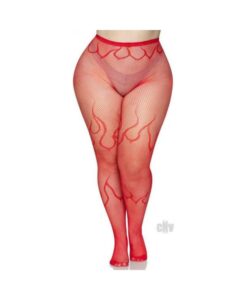 Flame Net Tights 1x/2x Red