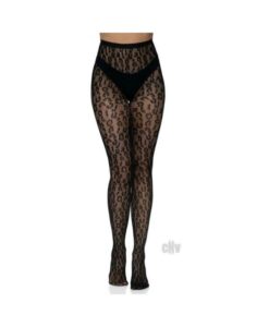 Leopard Net Tights Os Black