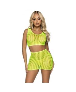Crochet Tank Top/mini Skirt 2pc Os Yelw