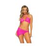 Rhinestone Bra Gstring Sarong 3pc Md Pnk