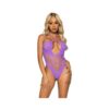 Seamless Hexi Net Halter Bodysuit Os Lav