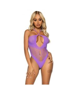 Seamless Hexi Net Halter Bodysuit Os Lav