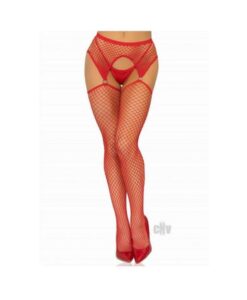 Indust Stocking Oring Garter Belt Os Red