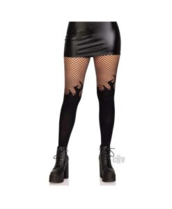 Opaque Flame Tight Fishnet Top Os Blk
