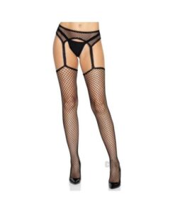 Indust Stocking Scallop Garter Os Blk