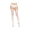 Daisy Dot Stocking Scallop Top Os White