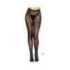 Seamless Chantilly Floral Tights Os Blk