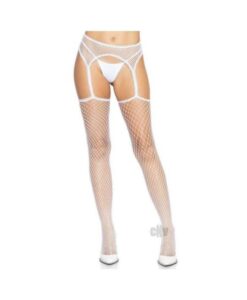 Indust Stocking Scallop Garter Os Wht