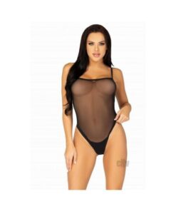 Snap Crotch Cami Bodysuit Thong M/l Blk