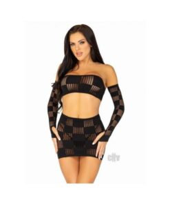 Checkerboard Bandeau Skirt Warmer Os Blk