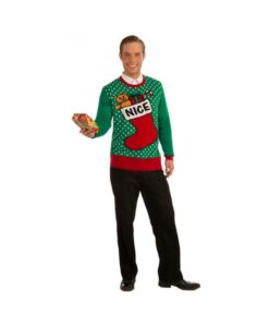 Christmas Sweater Nice Stocking Green XL