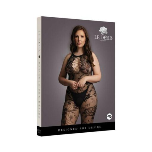 Shots Le Desir Criss-cross Neck Bodystocking Black Osx
