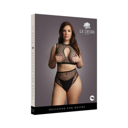 Shots Le Desir Duo Net Keyhole Bra Set Black Osx