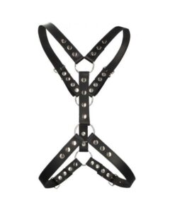 Alternative view of Premium Leather Harness With Metal Snaps Black